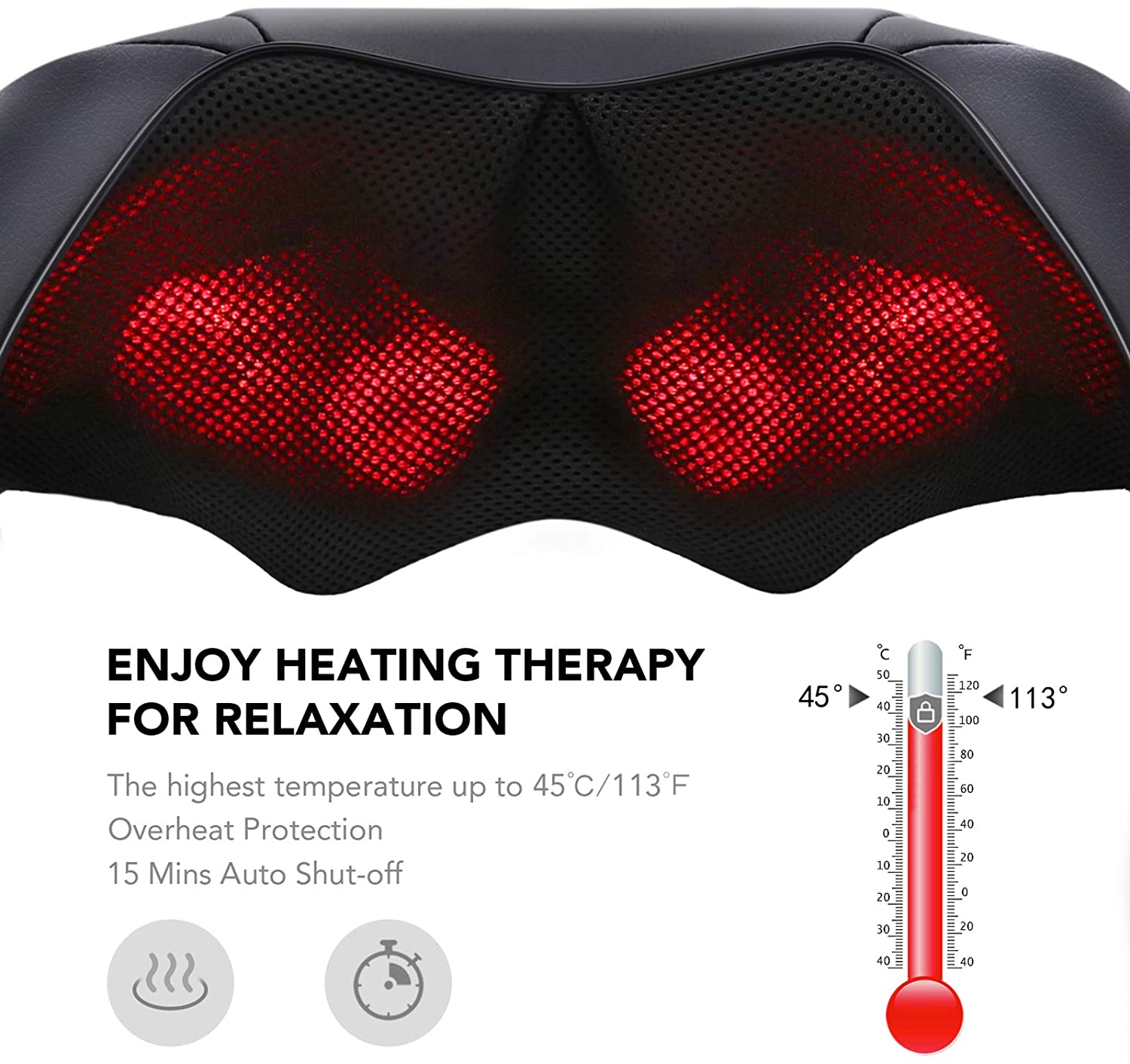 Load image into Gallery viewer, Naipo Shiatsu Back and Neck Massager with Heat 3D Deep Kneading Massage for Back, Shoulders, Foot, and Legs (Gray) - NAIPO