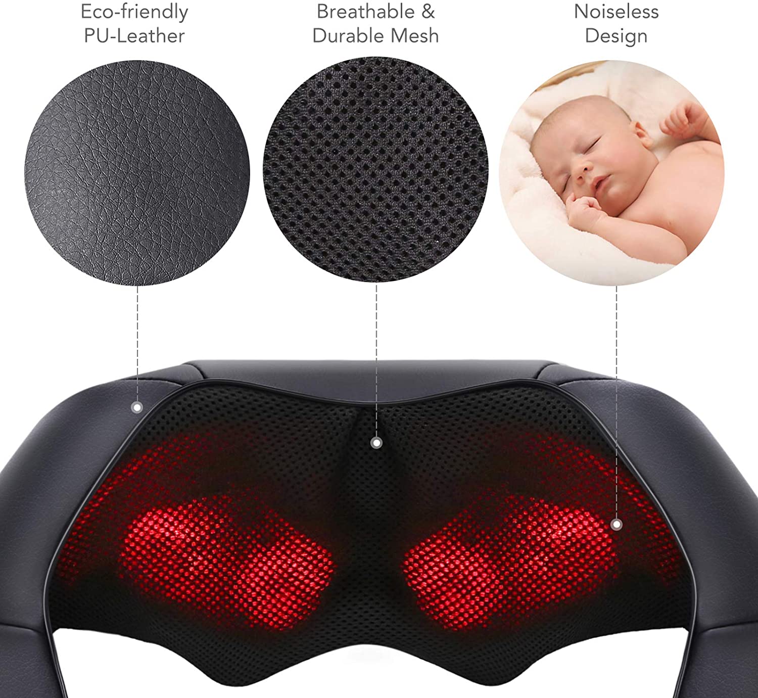 Load image into Gallery viewer, Naipo Shiatsu Back and Neck Massager with Heat 3D Deep Kneading Massage for Back, Shoulders, Foot, and Legs (Gray) - NAIPO