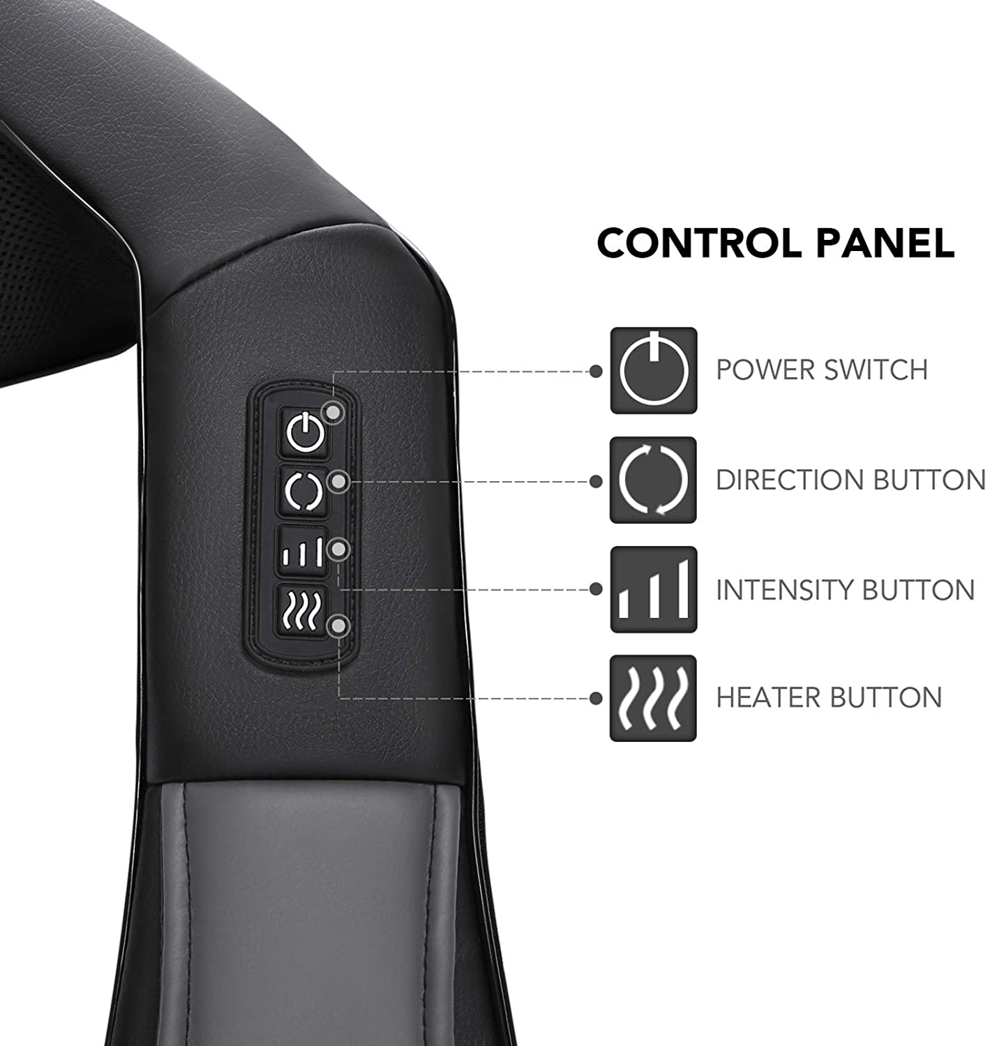 Load image into Gallery viewer, Naipo Shiatsu Back and Neck Massager with Heat 3D Deep Kneading Massage for Back, Shoulders, Foot, and Legs (Gray) - NAIPO