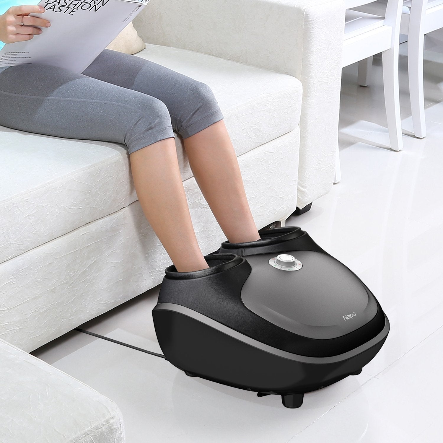 Load image into Gallery viewer, Naipo Shiatsu Foot Massager with Heat Tapping Rolling and Air Compression for Foot Massage - NAIPO