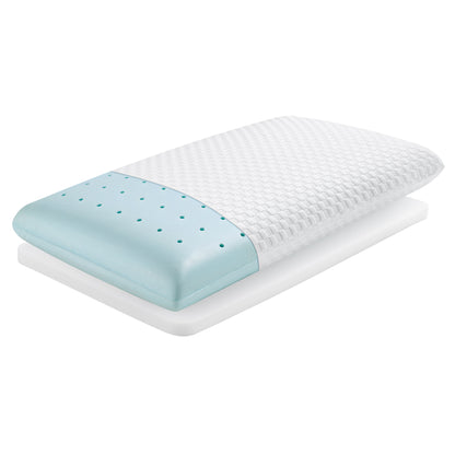 MARNUR Adjustable Memory Foam Pillow for Bed, Cooling Pillow with Extra Height Pad, Dual-Sided Pillowcase for Side, Back & Stomach Sleepers, 27.5" x 15.7"