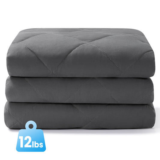 MARNUR Weighted Blanket for Adults 12lbs, 48" x 72" Twin Size Heavy Blanket, Cooling & Breathable with Premium Glass Beads, Soft Cozy Weighted Blanket for Sleep, Machine Washable