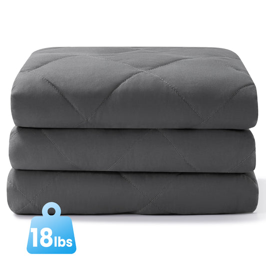 MARNUR Weighted Blanket for Adults 18lbs, 60" x 80" Queen Size Heavy Blanket, Cooling & Breathable with Premium Glass Beads, Soft Cozy Weighted Blanket for Sleep, Machine Washable