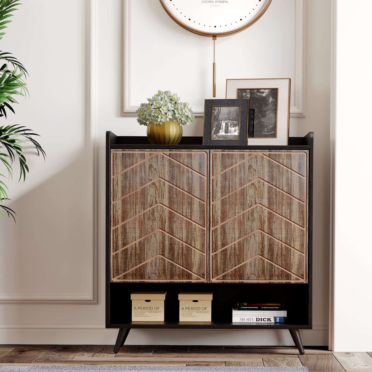 MARNUR Sideboard Buffet Cabinet with 2 Doors, Storage Cabinet with Adjustable Shelves for Kitchen, Hallway, Entryway, Living Room, Brown