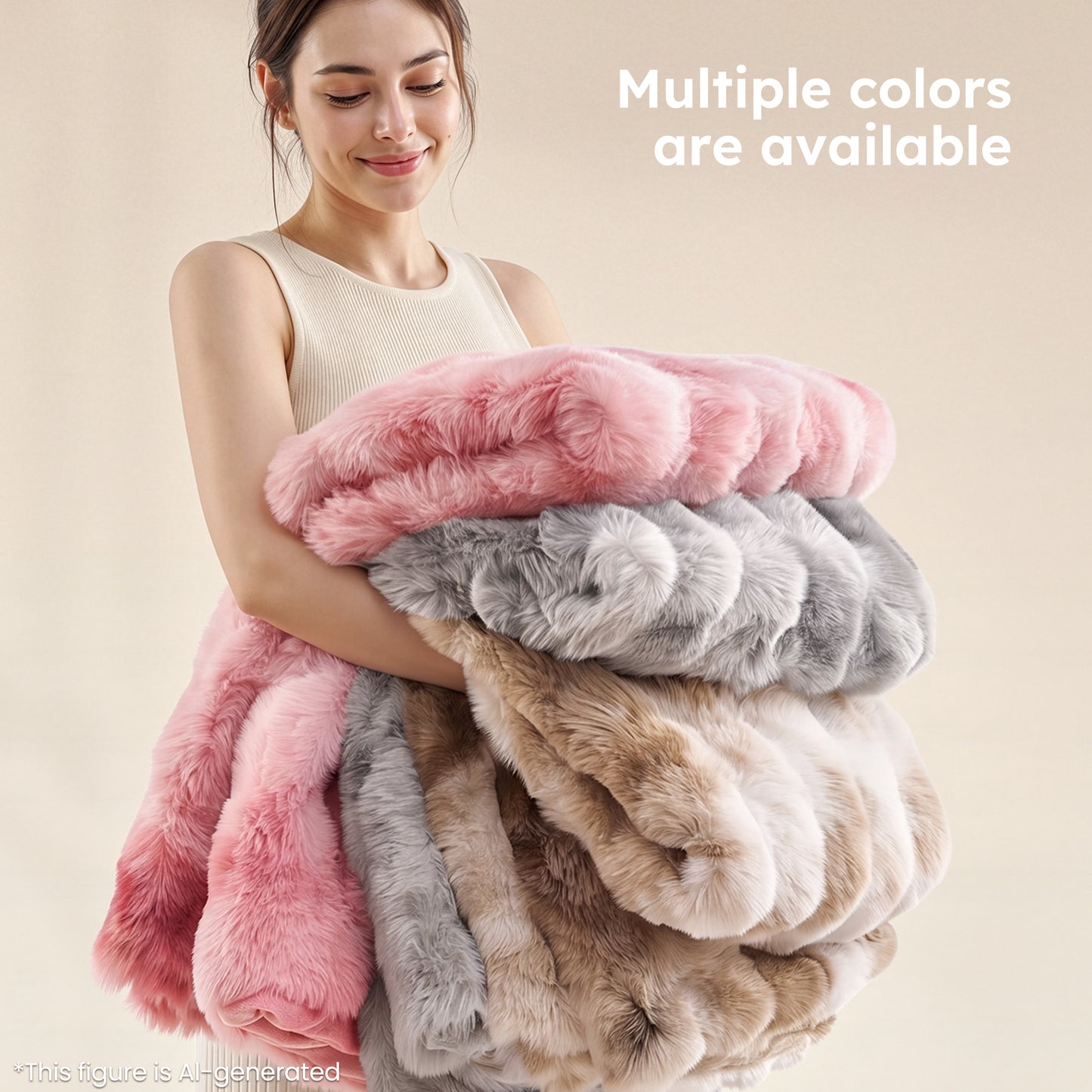 MARNUR Heated Bubble Fleece Electric Throw with 4H Timer 6 Heating Levels 50"×60", Long Faux Fur and Soft Flannel for Couch Bed, Machine Washable, Tie-Dye Gray