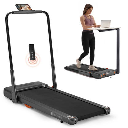 MARNUR 2 in 1 Folding Treadmill 2.5HP Under Desk Treadmill for Fitness with LED Display, Remote Control, Walking Jogging Running Exercise Machine for Home Office, Max Weight 265lbs