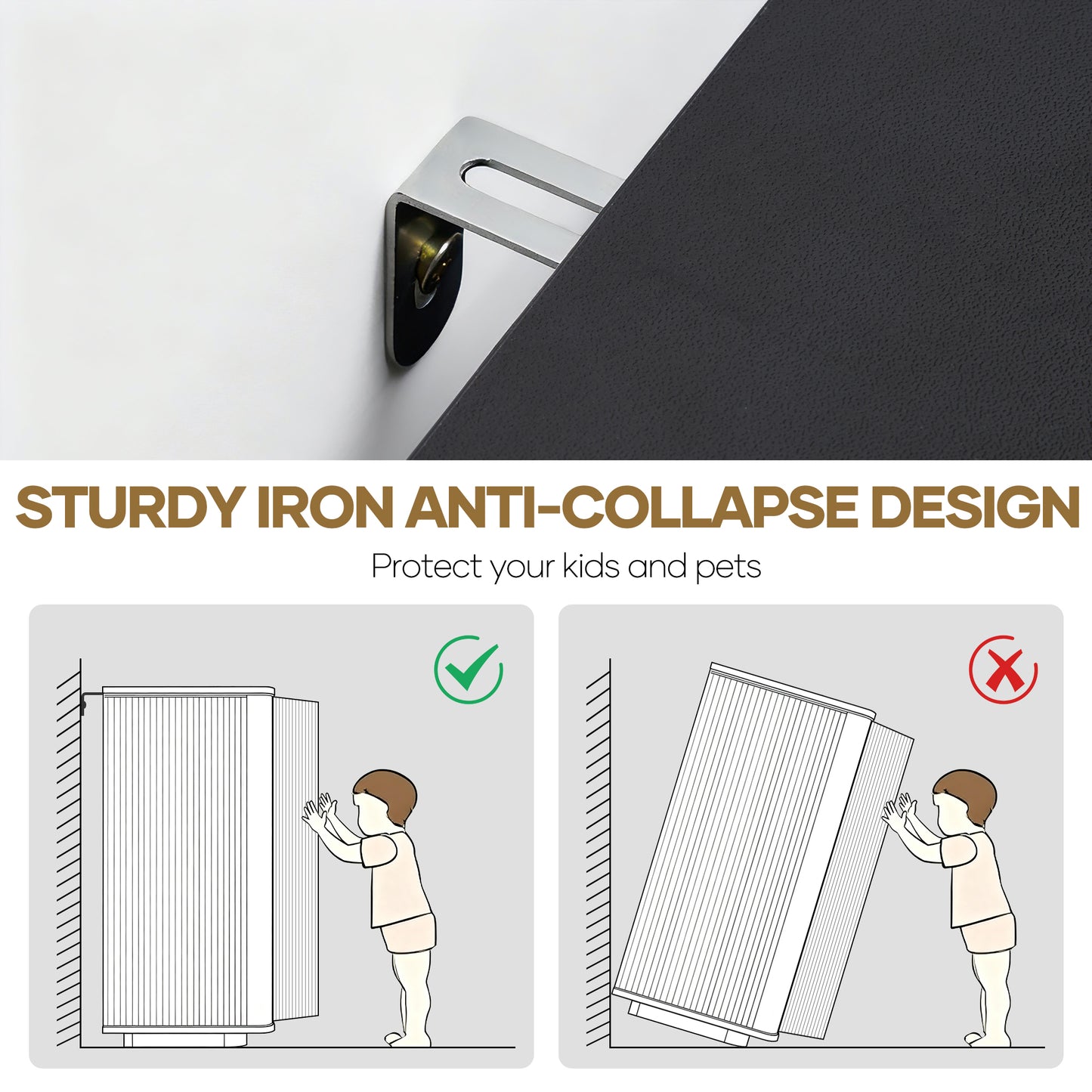 MARNUR Sideboard Buffet Cabinet, Storage Cabinet 55"W with Adjustable Shelves, Anti-Tip, Easy Clean Top, Stylish Wave Style, Black