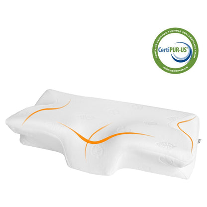 MARNUR Cervical Pillow Memory Foam Orthopedic Pillow for Neck Pain Sleeping Side & Back & Stomach Sleeper with White Pillowcase