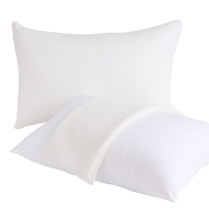 MARNUR Bed Pillows 2-Pack with Soft Fiber-Standard-Feather pattern