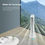 30in Tower Fan with Remote, 3 Speeds and Modes, Oscillating, Timer, White