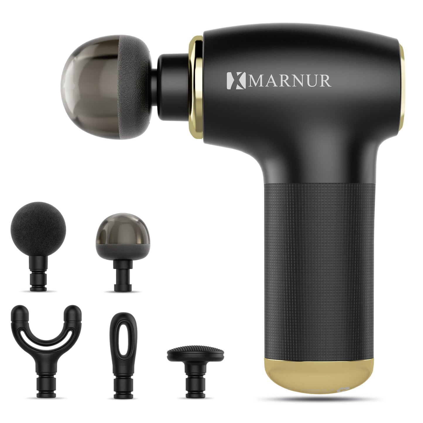MARNUR Mini Massage Gun with Brushless Motor Portable Handheld Deep Tissue Massager, Light & Palm-sized & Quiet, Black