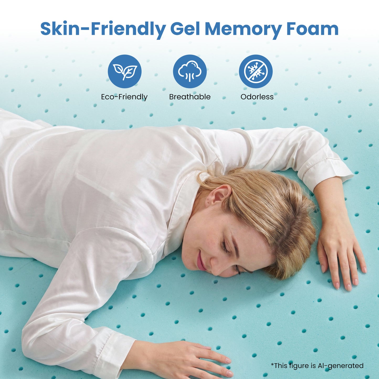 MARNUR 2" Egg Crate Cooling Gel Memory Foam Mattress Topper Twin Size, Breathable Bed Topper Reversible Soft & Firm for Pressure Relief and Back Pain, 38"x75"