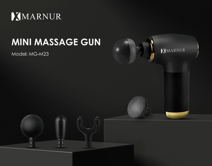 MARNUR Mini Massage Gun with Brushless Motor Portable Handheld Deep Tissue Massager, Light & Palm-sized & Quiet, Black