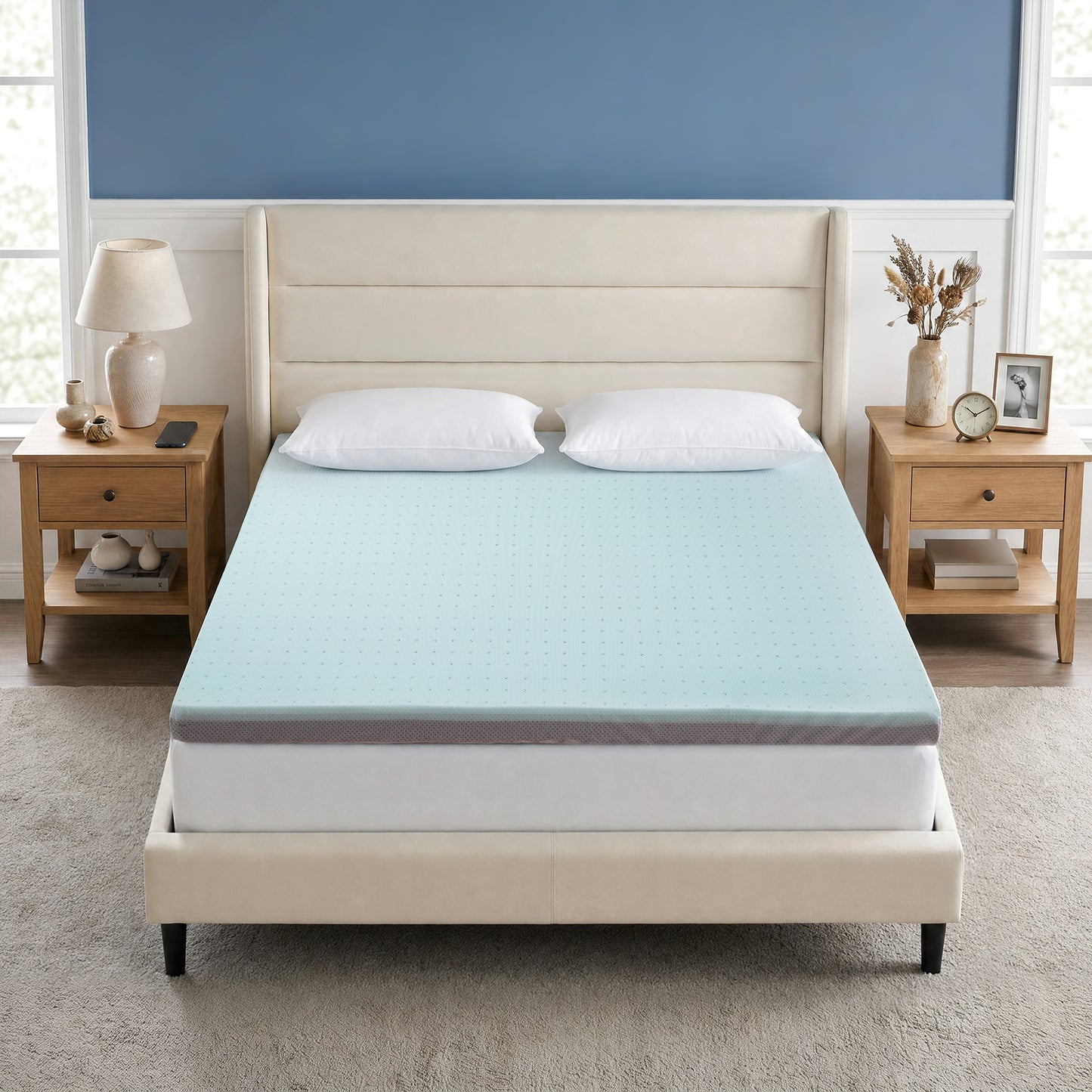 MARNUR 2" Egg Crate Cooling Gel Memory Foam Mattress Topper Twin Size, Breathable Bed Topper Reversible Soft & Firm for Pressure Relief and Back Pain, 38"x75"