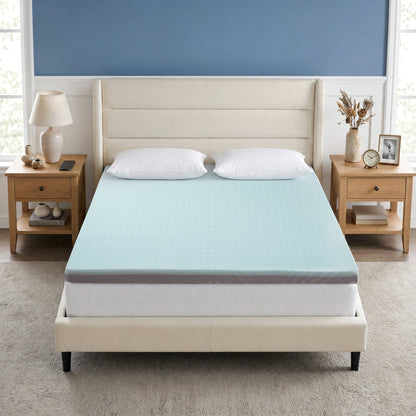 MARNUR 2" Egg Crate Cooling Gel Memory Foam Mattress Topper Twin Size, Breathable Bed Topper Reversible Soft & Firm for Pressure Relief and Back Pain, 38"x75"