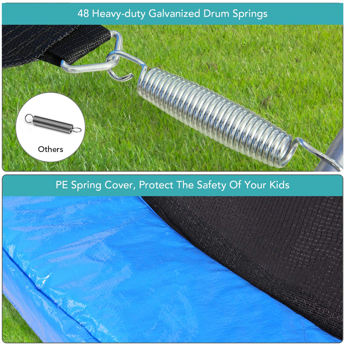 MARNUR 8 FT Trampoline for Kids Outdoor Fitness Trampoline with Enclosure Net, Spring Cover, Ladder for Kids