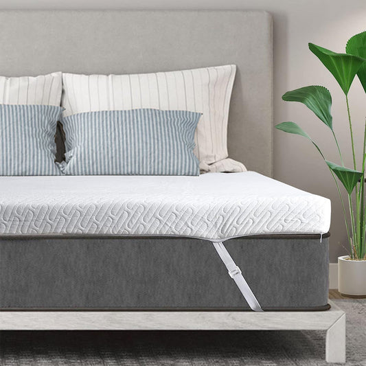 MARNUR Mattress Topper 3 Inches, Gel Memory Foam Mattress Topper with Ventilated Design, Removable and Washable Cover, No-Slip Design, Full Size