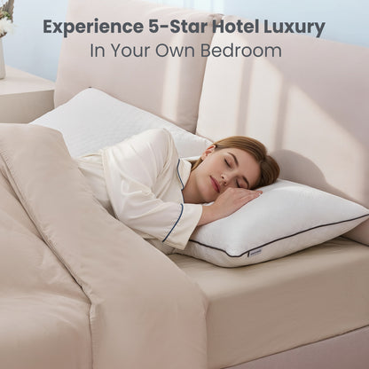 MARNUR Bed Pillows Hotel Collection Luxury Down Alternative Pillow for Beds 2 Pack, Medium Support for Side & Back Sleepers with Premium Pillowcases, 28"x18"