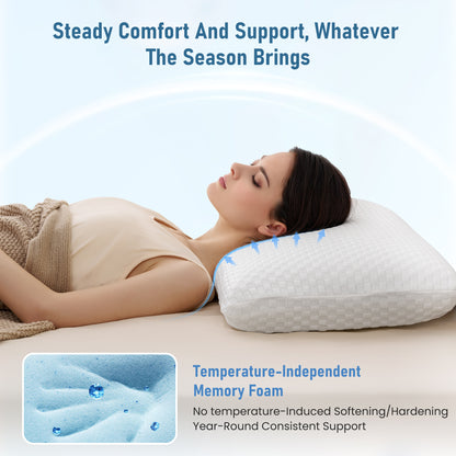 MARNUR Cooling Gel Memory Foam Pillow, Neck Support Pillow for Side, Back, Stomach Sleepers, Extra Height Pad for Personalized Comfort, 27.5" x 15.7"