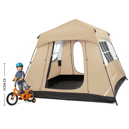 MARNUR 6-Person Instant Cabin Tent, Camping Tent with Carry Bag , Instant Setup, Outdoor, Hiking, Traveling, Beige