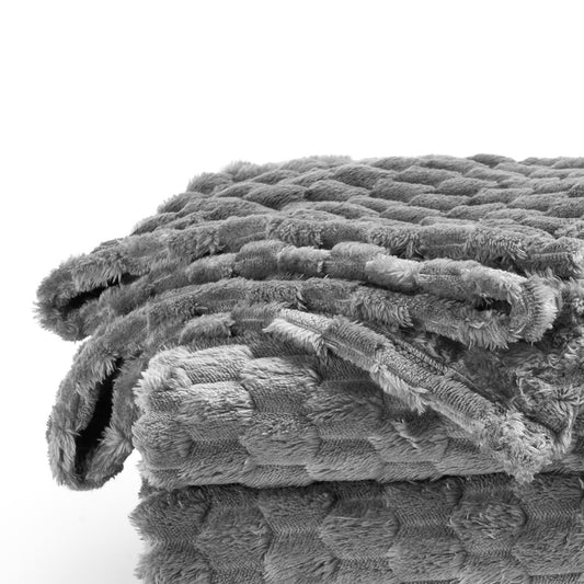 MARNUR Shu Velveteen Blanket for bed, Super Soft and Warm Blankets for All Seasons, Queen Size, Gray