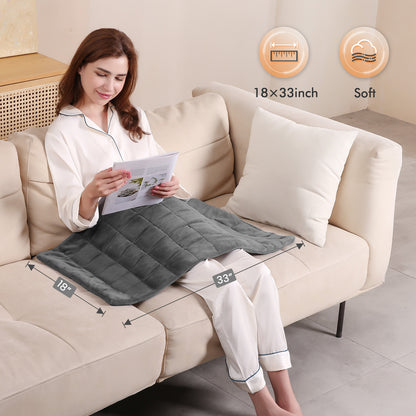 MARNUR 18"x33" Weighted Heating Pad for Full Body Relief, 4lb ExtraWeight, 6 Heat Levels, 2H Auto-off, Gray