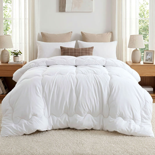 MARNUR Luxury Comforter Duvet Insert Full Size, 300GSM All Season Down Alternative, Hotel Cooling Quilted Comforters with 8 Tabs, Machine Washable 82" x 86"