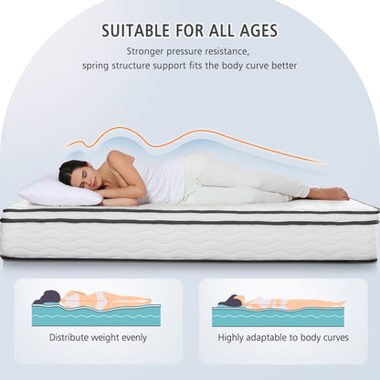 MARNUR 10 Inch Memory Foam Mattress in a Box, Medium Firm, Individually Pocketed Springs, King