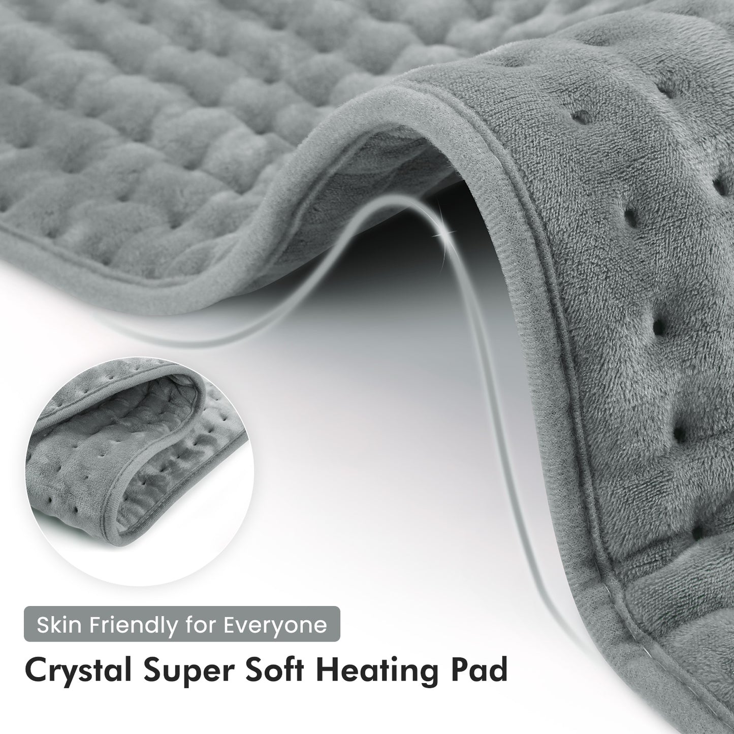 MARNUR Heating Pad for Full Body, 18''x33'' Extra Large with 2 Hours Timer, Gray