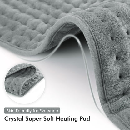 MARNUR Heating Pad for Full Body, 18''x33'' Extra Large with 2 Hours Timer, Gray