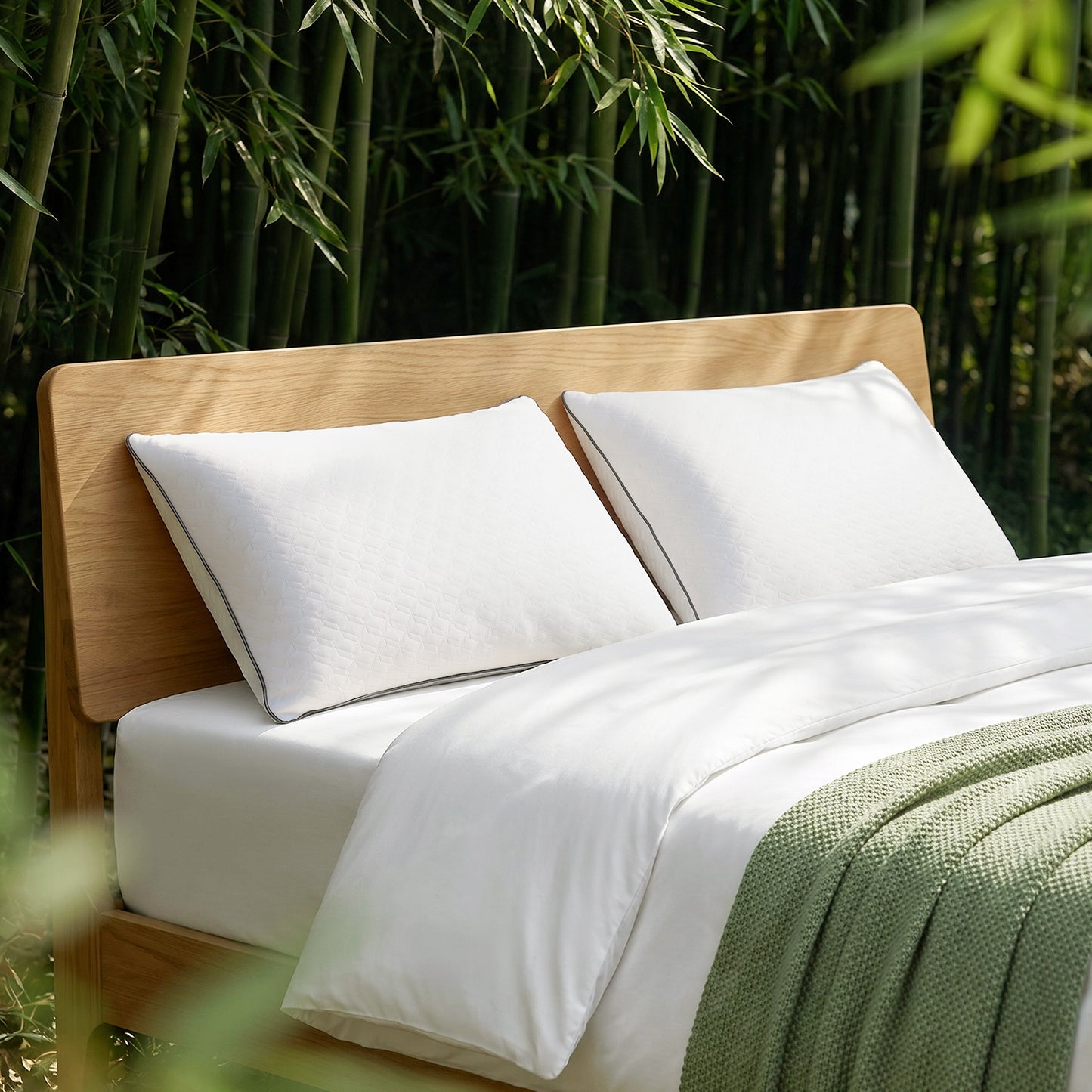 MARNUR Bed Pillows 2 Pack, King Size Cooling Pillow with Removable Bamboo Cover, Luxury Hotel Collection Down Alternative Pillows for Bed, 19"x34"