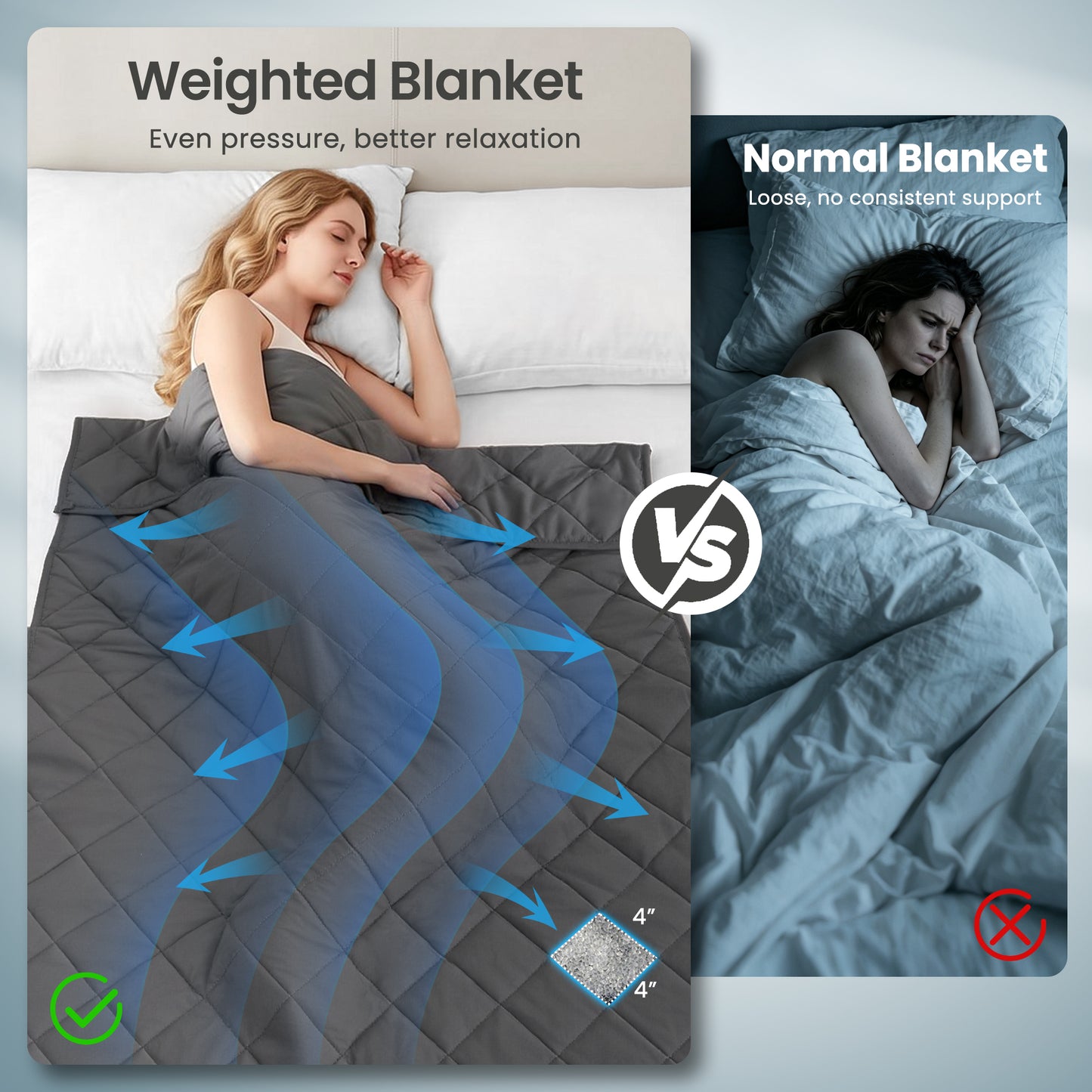 MARNUR Weighted Blanket for Adults 15lbs, 60" x 80" Queen Size Heavy Blanket, Cooling & Breathable with Premium Glass Beads, Soft Cozy Weighted Blanket for Sleep, Machine Washable