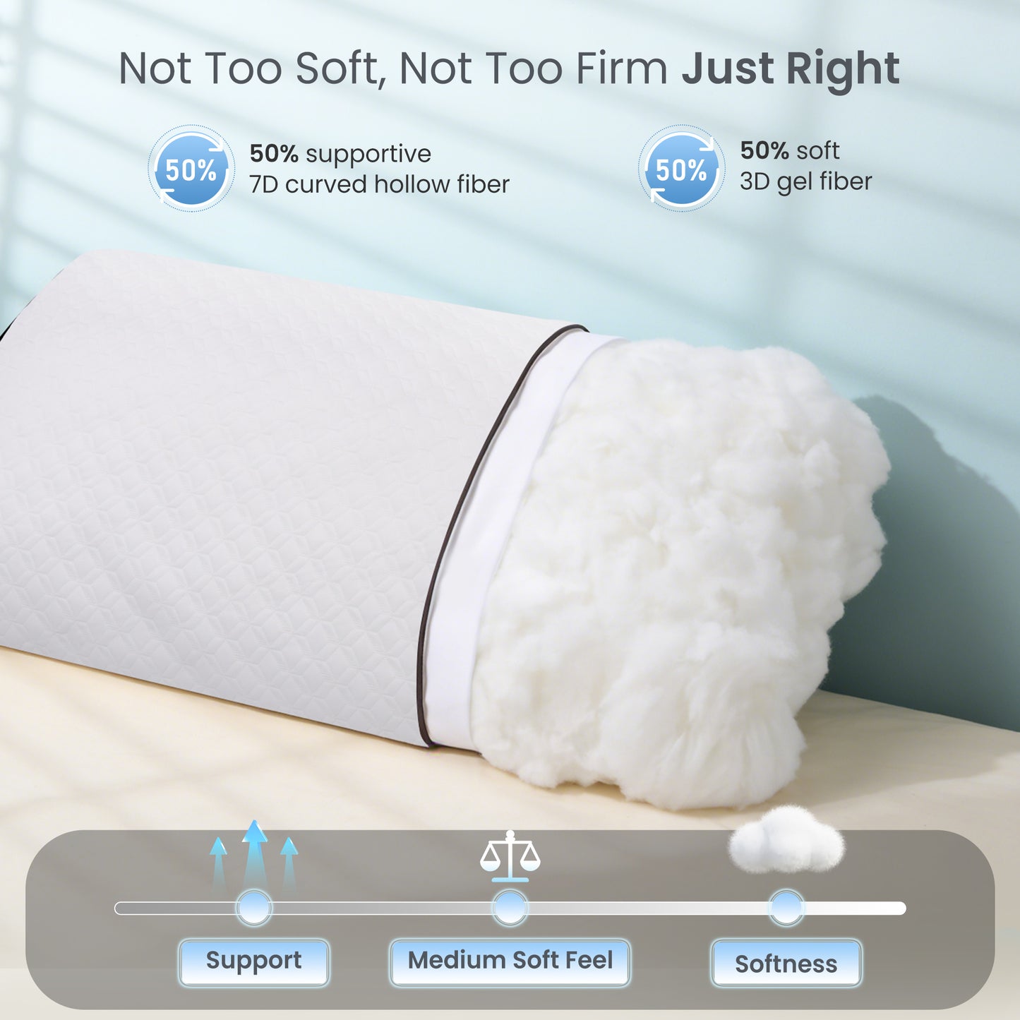 MARNUR Bed Pillows Hotel Collection Luxury Down Alternative Pillow for Beds 2 Pack, Medium Support for Side & Back Sleepers with Premium Pillowcases, 28"x18"