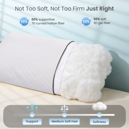 MARNUR Bed Pillows Hotel Collection Luxury Down Alternative Pillow for Beds 2 Pack, Medium Support for Side & Back Sleepers with Premium Pillowcases, 28"x18"