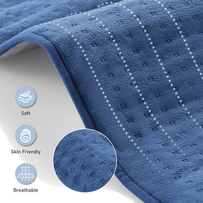 MARNUR Heating Pad, Large Size 12''x24'' with 4 Heat Settings, Auto Shut-off - Blue
