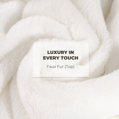 MARNUR Electric Throw Blanket 50"x60", Soft Faux Fur Heated Throw Blanket with 6 Heating Levels, 4 Hours Timer, White