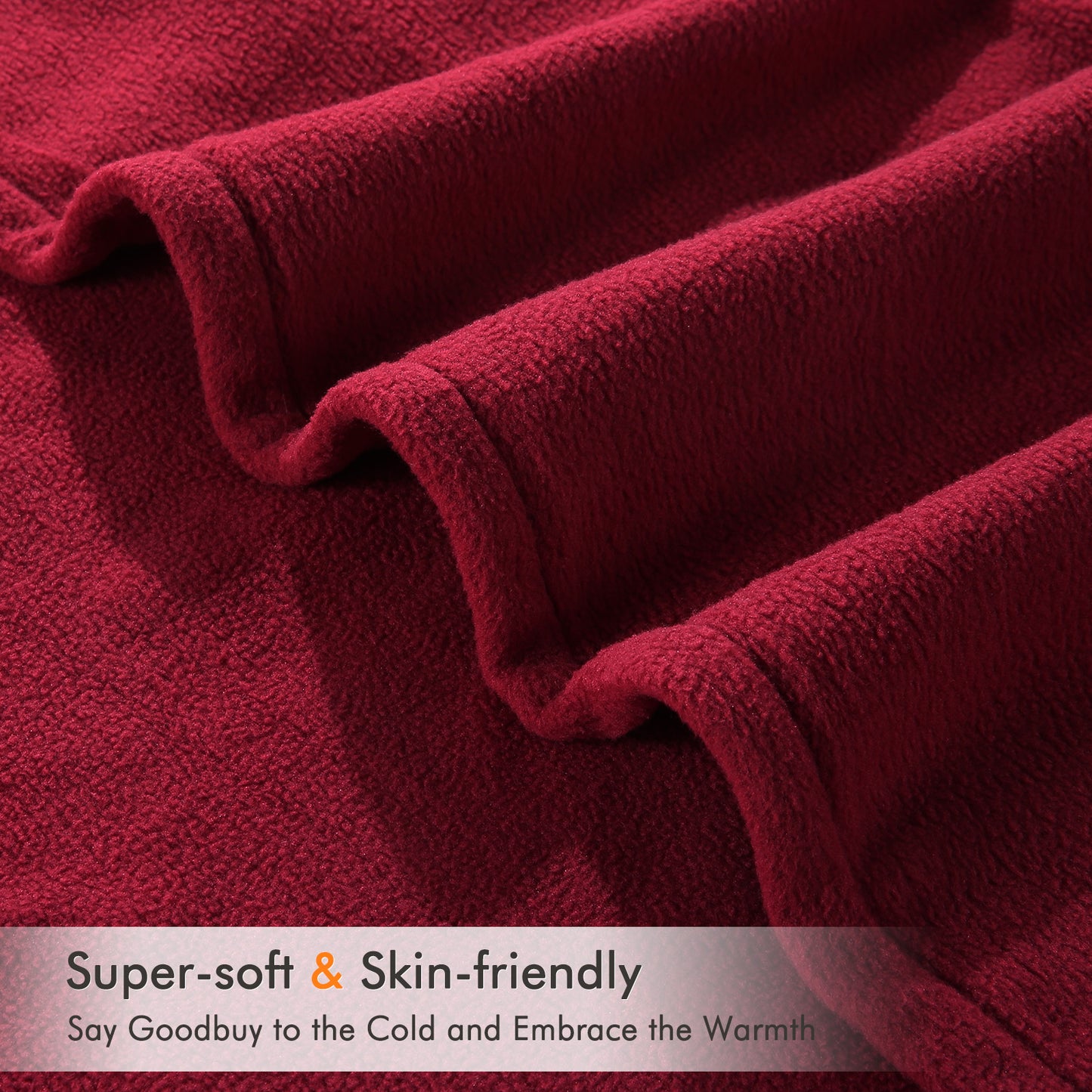 MARNUR Electric Heated Blanket Polar Fleece Full Size 72''x 84'' with 6 Heating Levels 10H Timer Machine Washable - Red