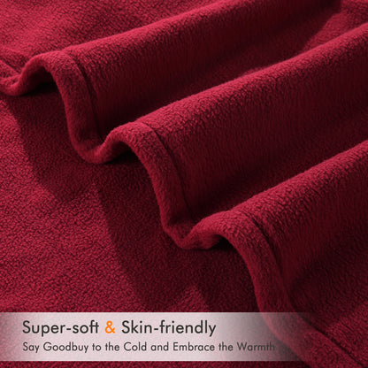 MARNUR Electric Heated Blanket Polar Fleece Full Size 72''x 84'' with 6 Heating Levels 10H Timer Machine Washable - Red