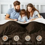 MARNUR Electric Heated Blanket Queen Size 84''x90'', Fast Heating with Dual Controllers, 10 Heating Levels, 10H Timers, Preheat Function - Brown