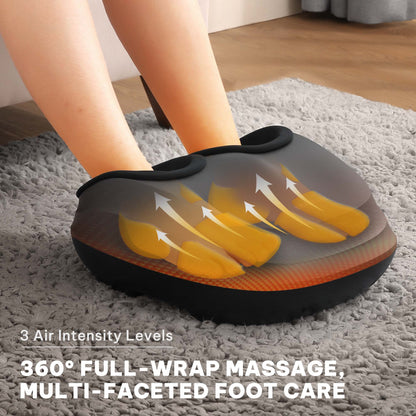 MARNUR Shiatsu Foot Massager with Heat, Air Compression, Deep Kneading Massage for Muscle Relief up to Size 12, Dark Gray