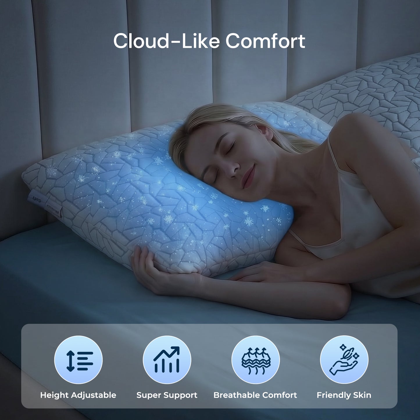 MARNUR Cooling Shredded Memory Foam Pillow Queen Set of 2, Adjustable Bamboo Shredded Pillow for Side, Back & Hot Sleepers