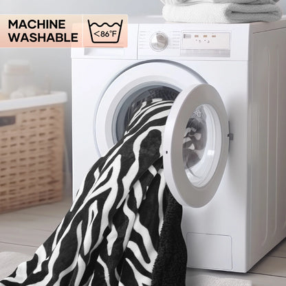 MARNUR Electric Throw Blanket 50" x 60", Soft Flannel, Large LED Display, 6 Heating Levels, 4 Hours Timer, Zebra Pattern