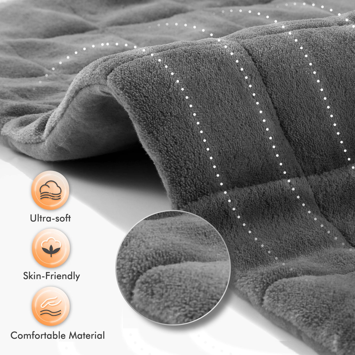 MARNUR 18"x33" Weighted Heating Pad for Full Body Relief, 4lb Extra Large, 6 Heat Levels, 2H Auto-off, Gray