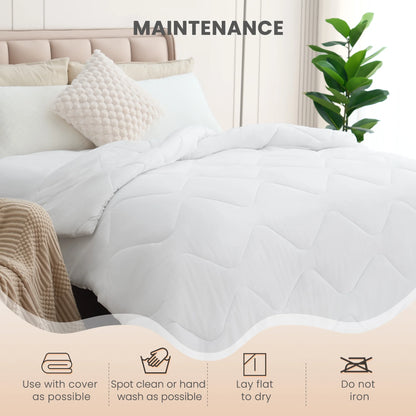 MARNUR All Season Comforter Queen Size, Cooling Quilted Duvet Insert, Down Alternative Comforter- White