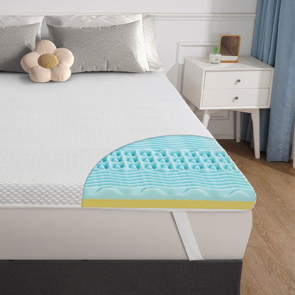 MARNUR 3" Gel Memory Foam 7-Zone Mattress Topper, Full Size