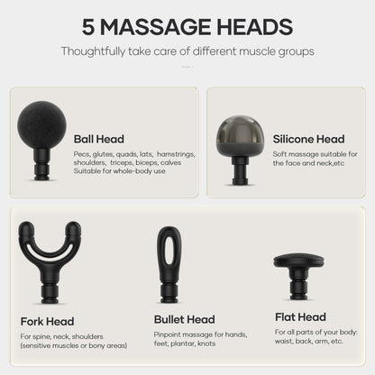 MARNUR Mini Massage Gun with Brushless Motor Portable Handheld Deep Tissue Massager, Light & Palm-sized & Quiet, Black