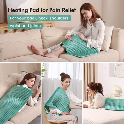 MARNUR Large Heating Pads, 18"x33" Extra Large Super Soft Heating Pad, 2 Hours Timer, 6 Temperature Settings, Fast Heating for Neck Back Shoulder Relief and Cramps