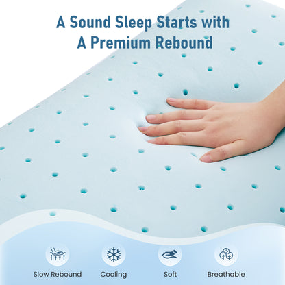 MARNUR Cooling Memory Foam Pillow for Bed, Adjustable High-Support Layer, Dual-Sided Pillowcase, Checkered Pattern, 27.5" x 15.7"-2 Pack