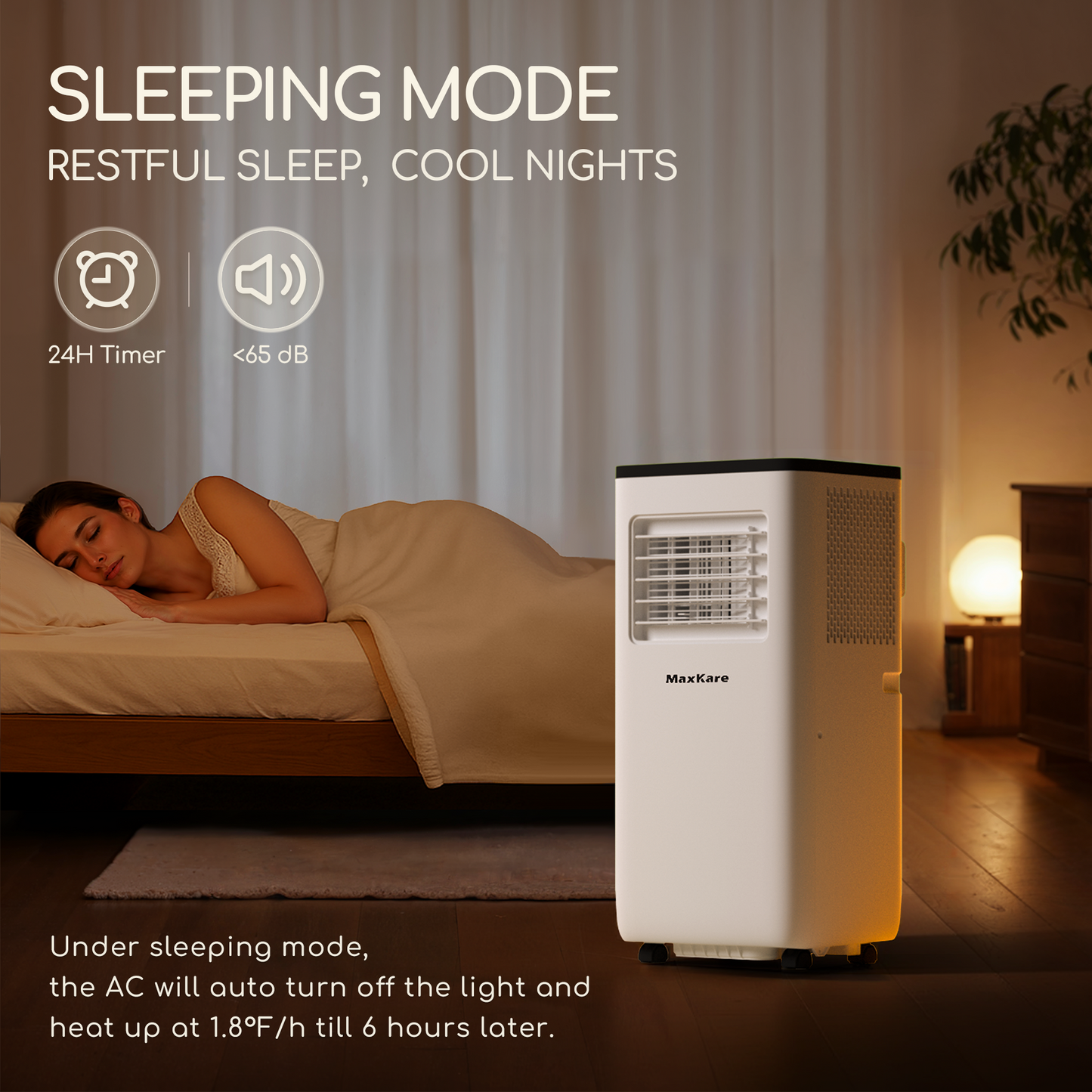 10000 BTU Portable Air Conditioner with Remote, Cools up to 450 Sq.ft - White
