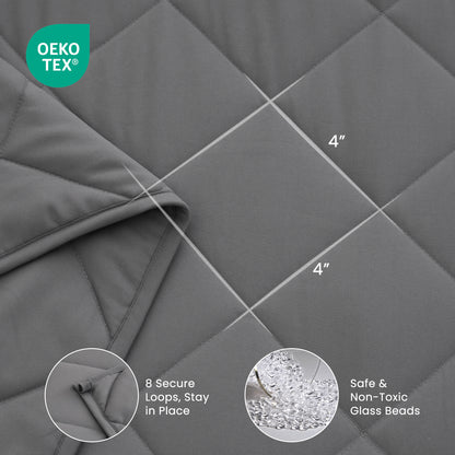 MARNUR Weighted Blanket for Adults 12lbs, 48" x 72" Twin Size Heavy Blanket, Cooling & Breathable with Premium Glass Beads, Soft Cozy Weighted Blanket for Sleep, Machine Washable